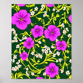 Poster Belle illustration d'un motif de flux violet