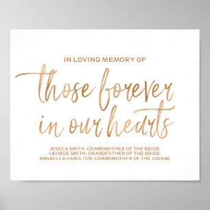 Poster Belle inscription 8x10 Rose Gold Memorial pour Mar