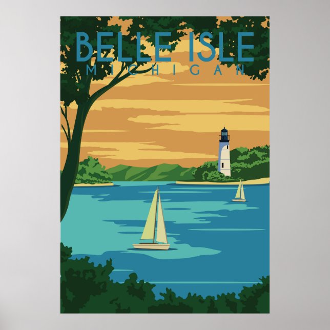Poster Belle Isle Michigan (Devant)