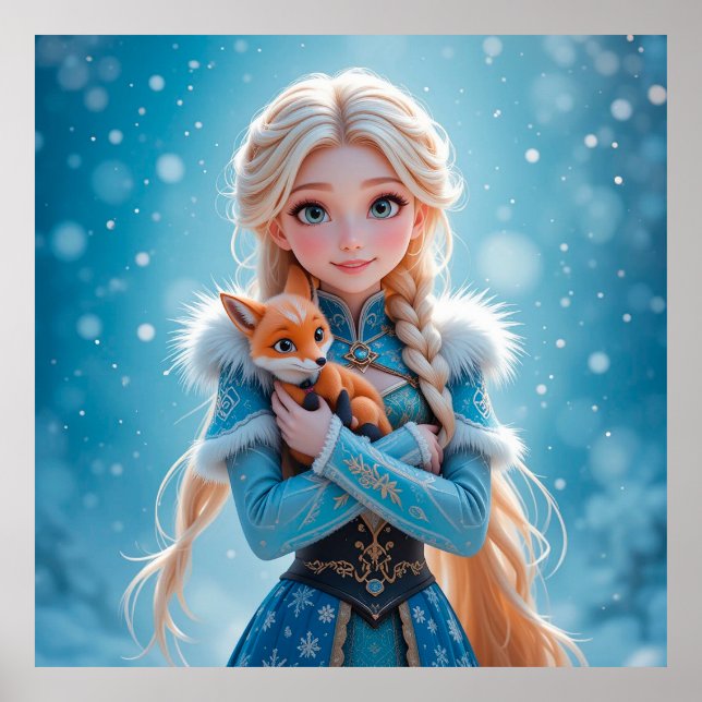 Poster Belle jeune fille de neige (Devant)