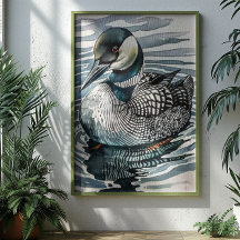 belle laine sur l'eau en aquarelle