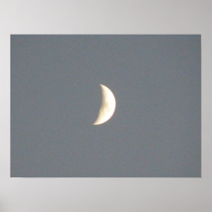 Poster Belle lune de croissant de cire à Dusk Imprimer
