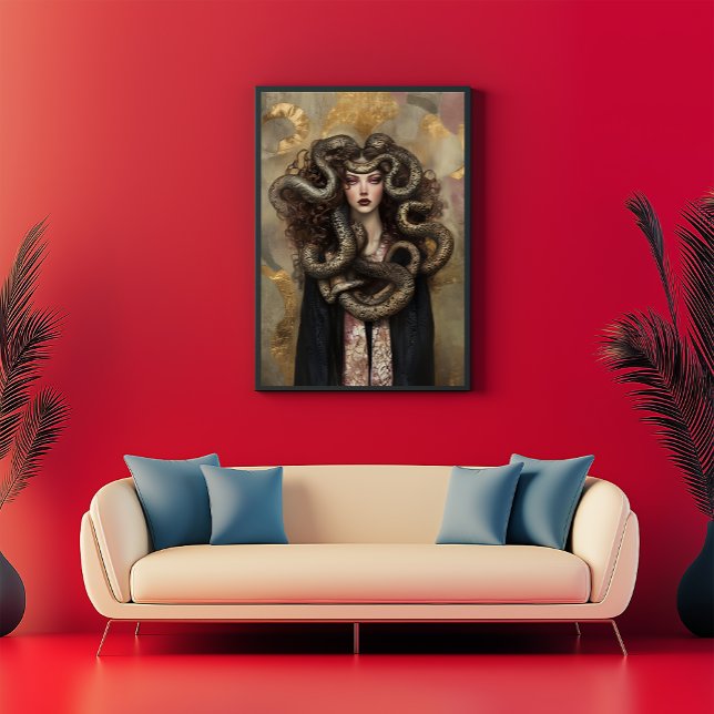 Poster Belle Medusa - Grec Art Nouveau Portrait 02 (Créateur téléchargé)