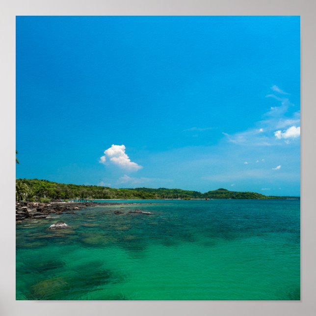 Poster Belle mer bleue à l'île de Koh Kood, Thaïlande (Devant)