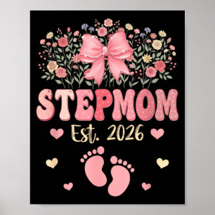 Poster Belle-mère est 2026 Fleurs Fête des mères en atten