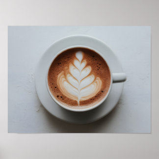 Poster Belle mousse de lait Latte Art sur cacao chaud
