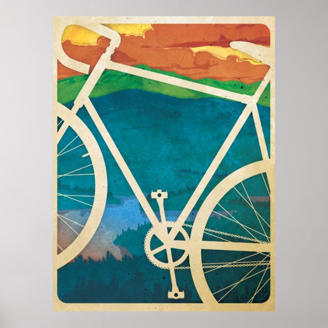 Poster Belle oeuvre de vélo - Vélo NY (Devant)