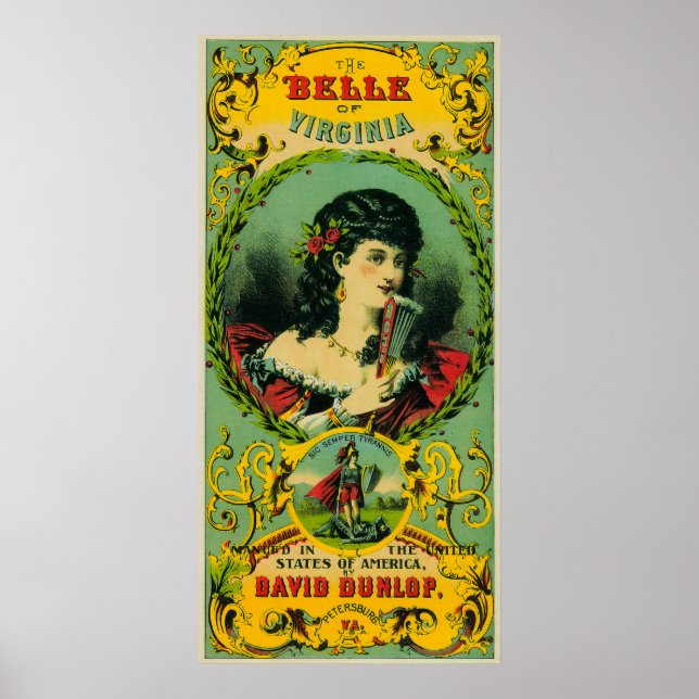 Poster Belle of Virginia Tobacco LabelPetersburg, VA (Devant)