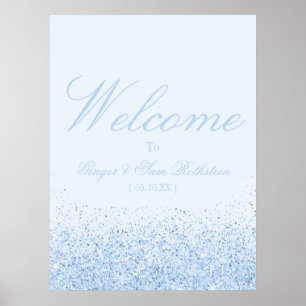 Poster Belle Parties scintillant Bleue Bienvenue