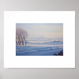 Poster Belle peinture artistique de paysage hivernal isla