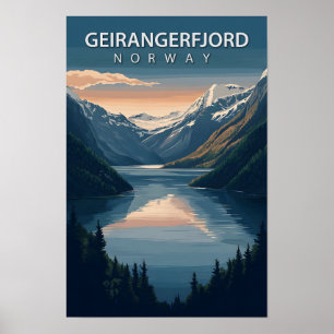 Poster Belle Place Geirangerfjord Norvège Voyage