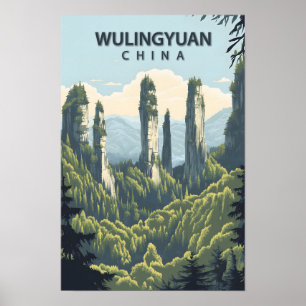 Poster Belle place Wulingyuan Chine Art Travel