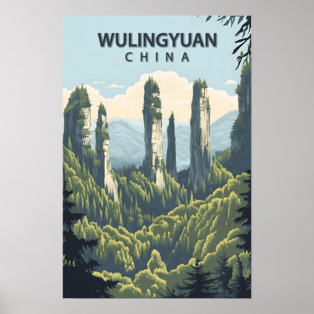 Poster Belle place Wulingyuan Chine Art Travel (Devant)