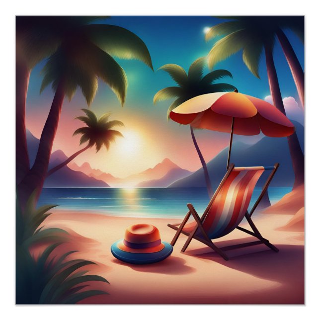 Poster belle plage (Devant)