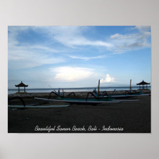 Poster Belle plage de Sanur, Bali - Indonésie