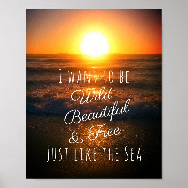 Poster Belle plage sauvage et libre Sunset Beach Photo Ci (Devant)
