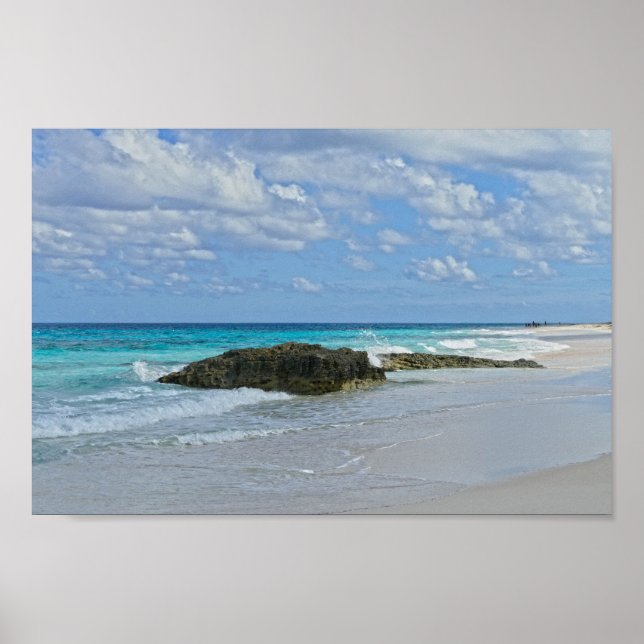 Poster Belle plage sur Great Guana Cay (Devant)
