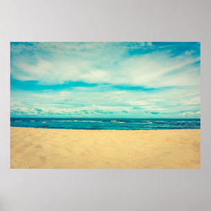 Poster Belle plage tropicale et paysage de mer Voyage