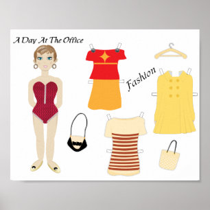 Poster Belle poupée en papier Fashion Art Imprimer Poste