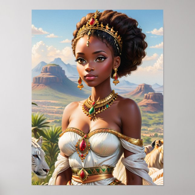 Poster Belle princesse noire africaine (Devant)