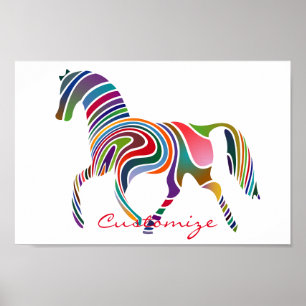 Poster Belle Rainbow Color Horse Thunder_Cove