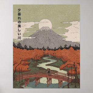 Poster Belle Rivière Au Crépuscule
