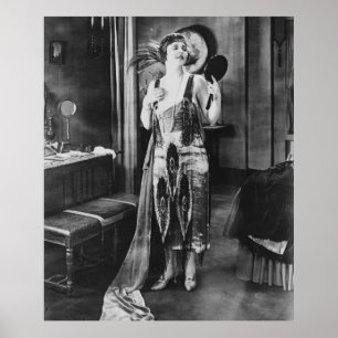Poster Belle robe de femme Flapper Style années 1920