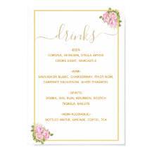 Belle Roses Rose Boissons Menú