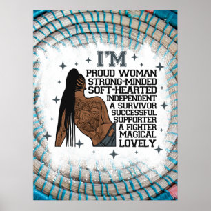 Poster Belle sista melanin femme noire fille magique amus