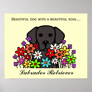 Poster Belle Soul Black Labrador Illustration