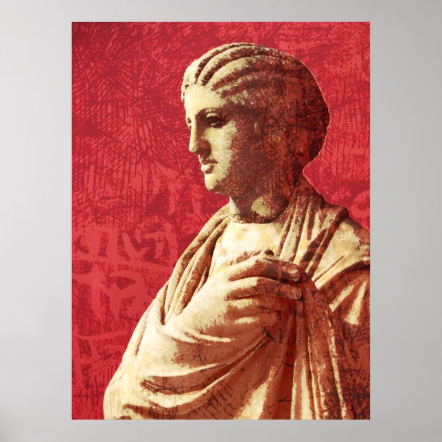 Poster Belle statue classique antique d'une femme (Devant)