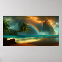 Belle Tropical South Pacific Island arc-en-ciel Po