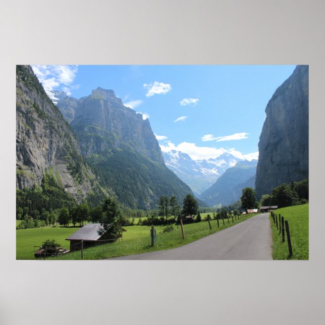 Poster Belle vallée de Lauterbrunnen, Suisse (Devant)
