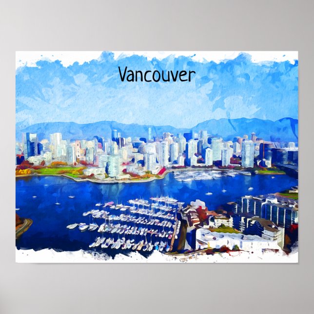 Poster Belle Vancouver Canada City View (Devant)