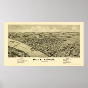 Poster Belle Vernon, PA Carte panoramique - 1902