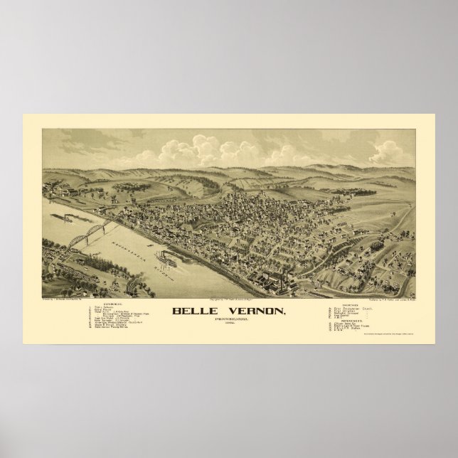 Poster Belle Vernon, PA Carte panoramique - 1902 (Devant)