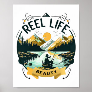 Poster Belle vie de pêcheur drôle de pêcheur amusant amat