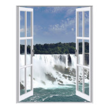 Belle vue de cascade, fausse fenêtre