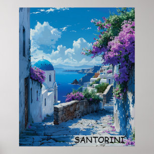 Poster Belle vue mer de Santorin Grèce