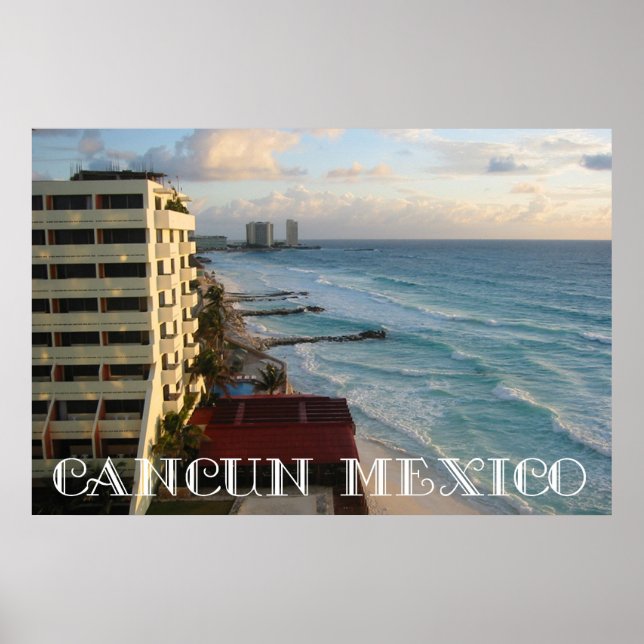 Poster Belle vue sur l'océan de Cancun (Devant)