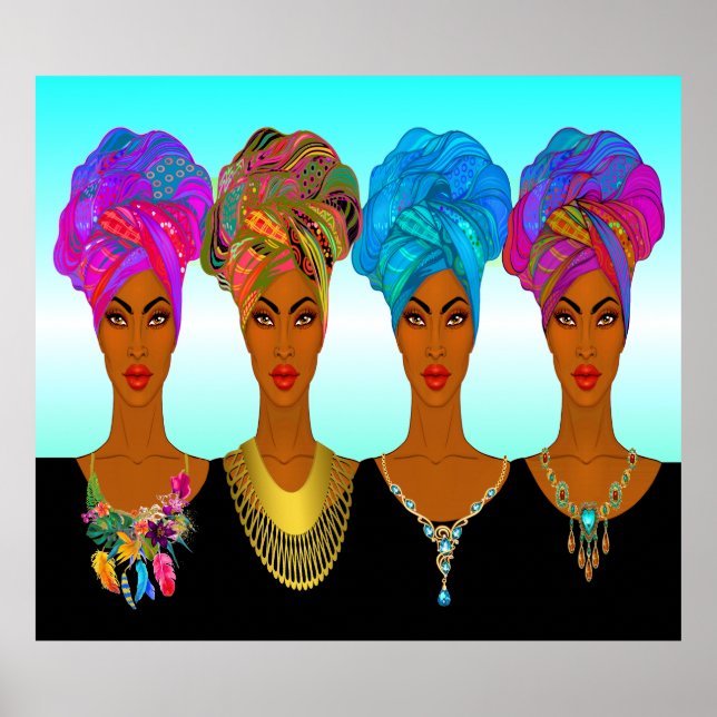 Poster Belles femmes afro-américaines / noires (Devant)