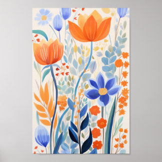 Poster Belles fleurs orange