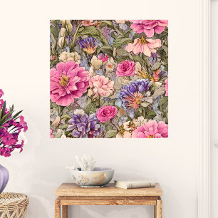 Poster Belles fleurs Vintages