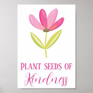 Poster Belles graines Plantes de douceur rose florale