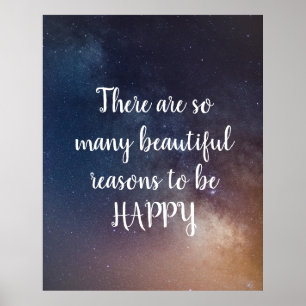 Poster BELLES RAISONS D'ÊTRE HEUREUX - Citation Ciel de n
