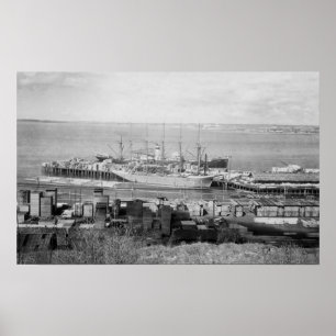 Poster Bellingham, vue de docks de WA des bateaux de bois