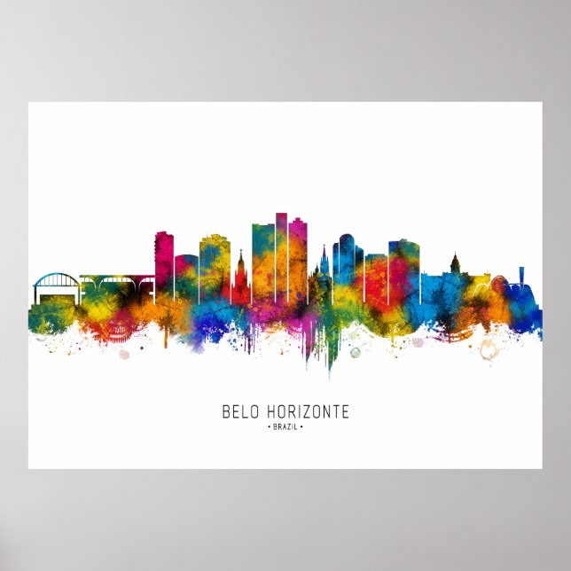 Poster Belo Horizonte Brazil Skyline (Devant)