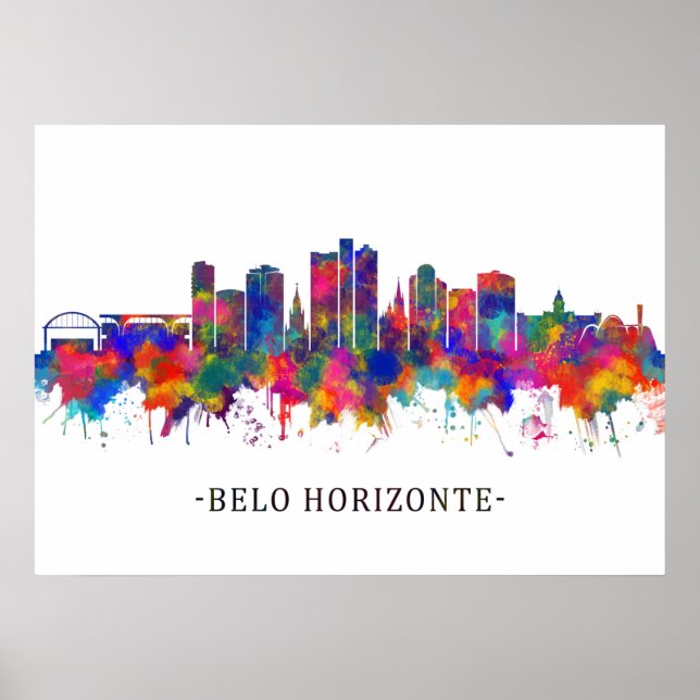 Poster Belo Horizonte Brésil Skyline (Devant)
