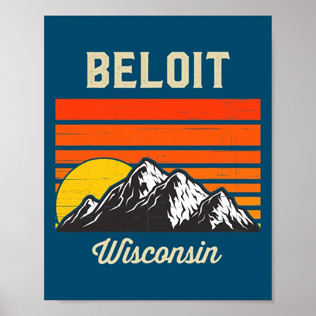 Poster Beloit Wisconsin Retro City State USA (Devant)