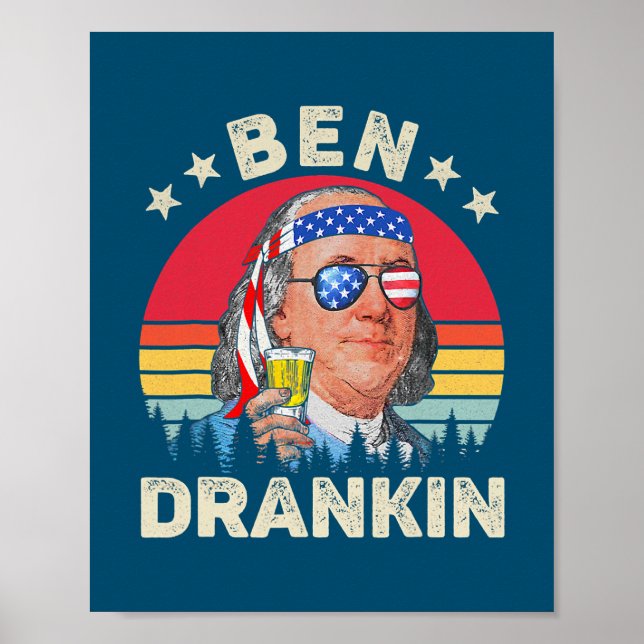 Poster Ben Drankin 4 juillet Benjamin Franklin Men (Devant)